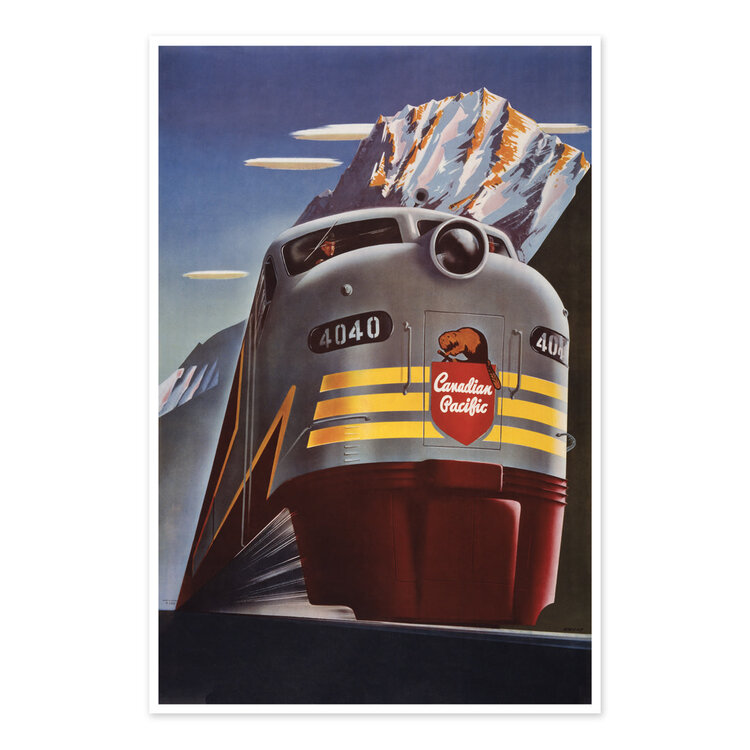 Vivid Print Canadian Pacific Diesel 4040 Locomotive