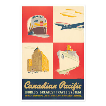 Vivid Print Canadian Pacific World's Greatest Travel System