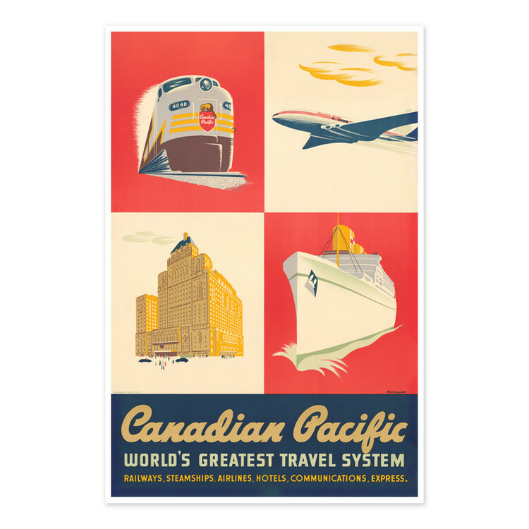 Vivid Print Canadian Pacific World's Greatest Travel System