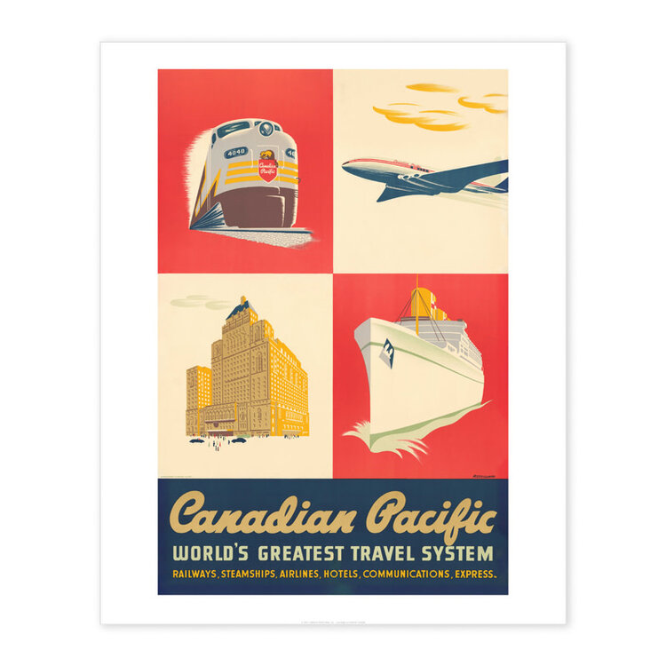 Vivid Print Canadian Pacific World's Greatest Travel System