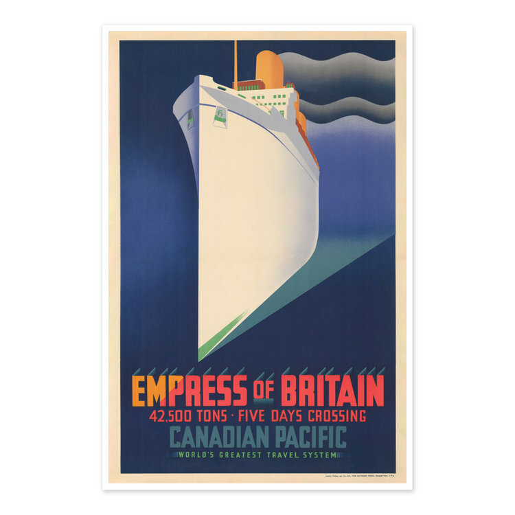 Vivid Print Empress of Britain Canadian Pacific