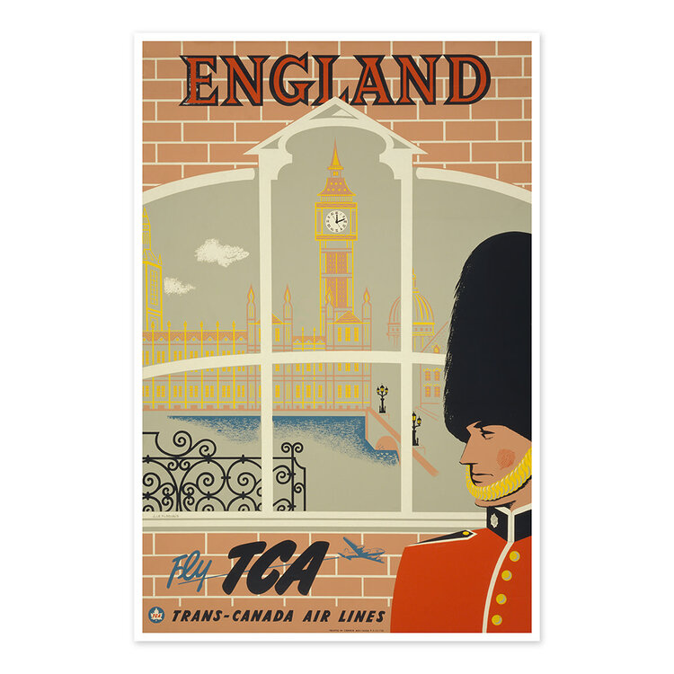 Vivid Print England - fly TCA, Trans-Canada Air Lines