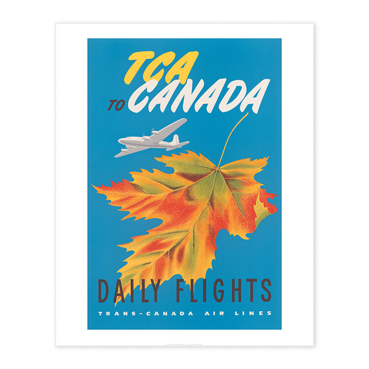Vivid Print TCA to Canada - daily flights Trans-Canada Air Lines