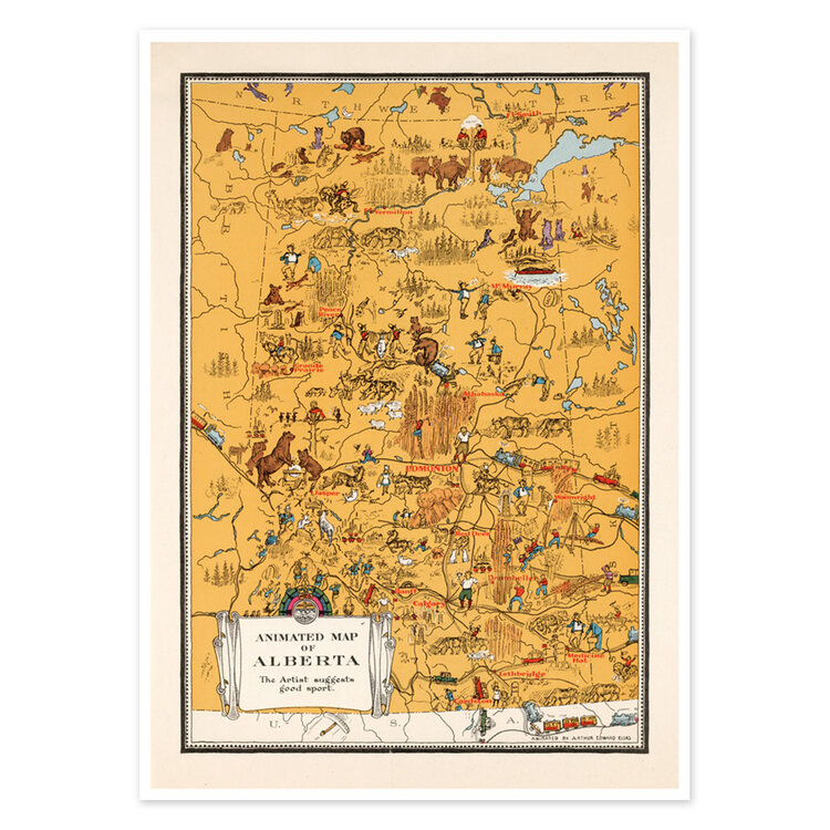 Vivid Archives Animated Map of Alberta 1929