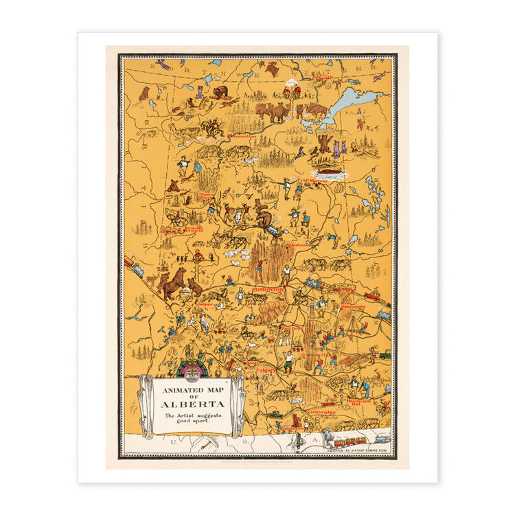 Vivid Archives Animated Map of Alberta 1929