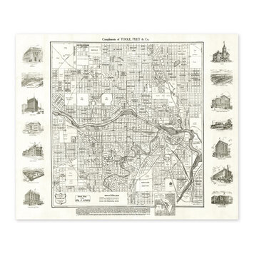Vivid Archives Victor Street Map of Calgary, 1913