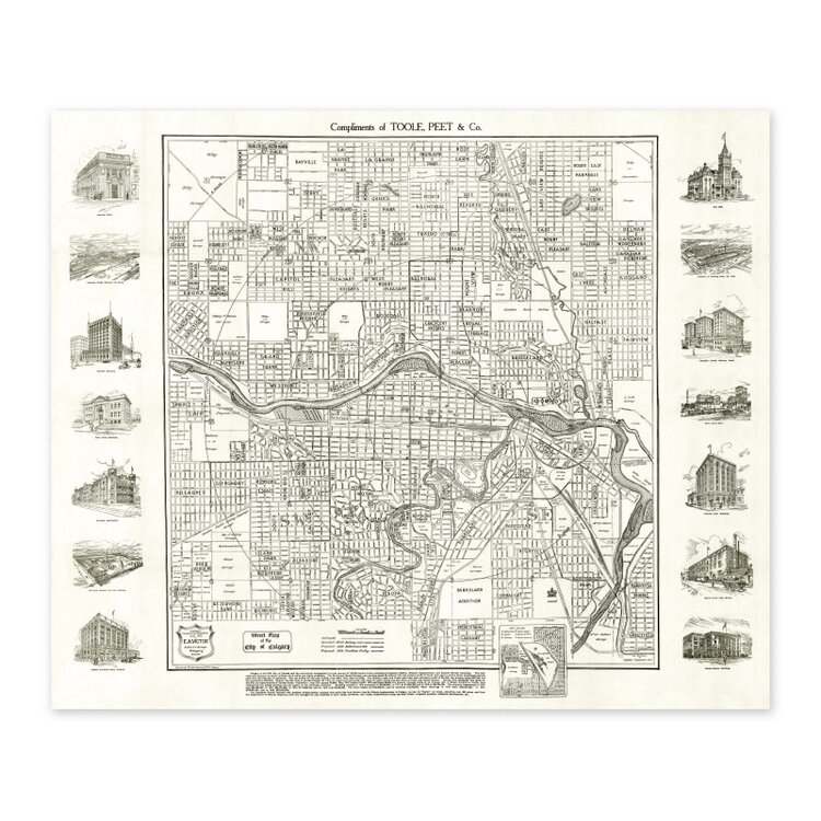 Vivid Archives Victor Street Map of Calgary, 1913