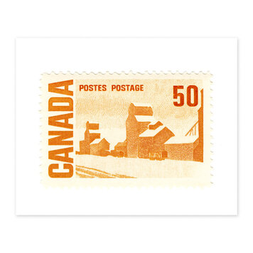 Vivid Print Canada Grain Elevators Stamp
