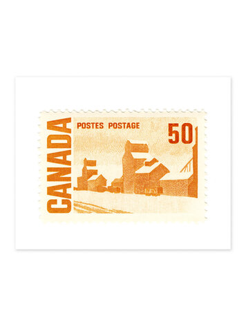 Vivid Print Canada Grain Elevators Stamp