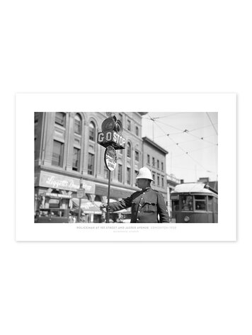 Vivid Archives Policeman at 101 Street & Jasper Avenue Edmonton 1928
