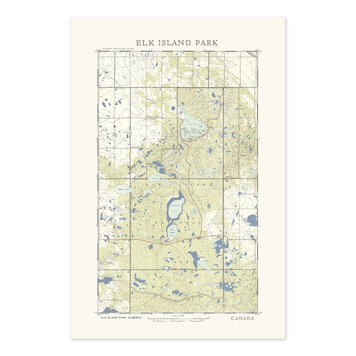 Vivid Print Elk Island Topographic Map