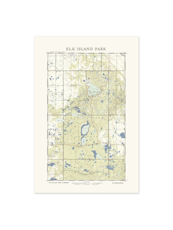 Vivid Print Elk Island Topographic Map
