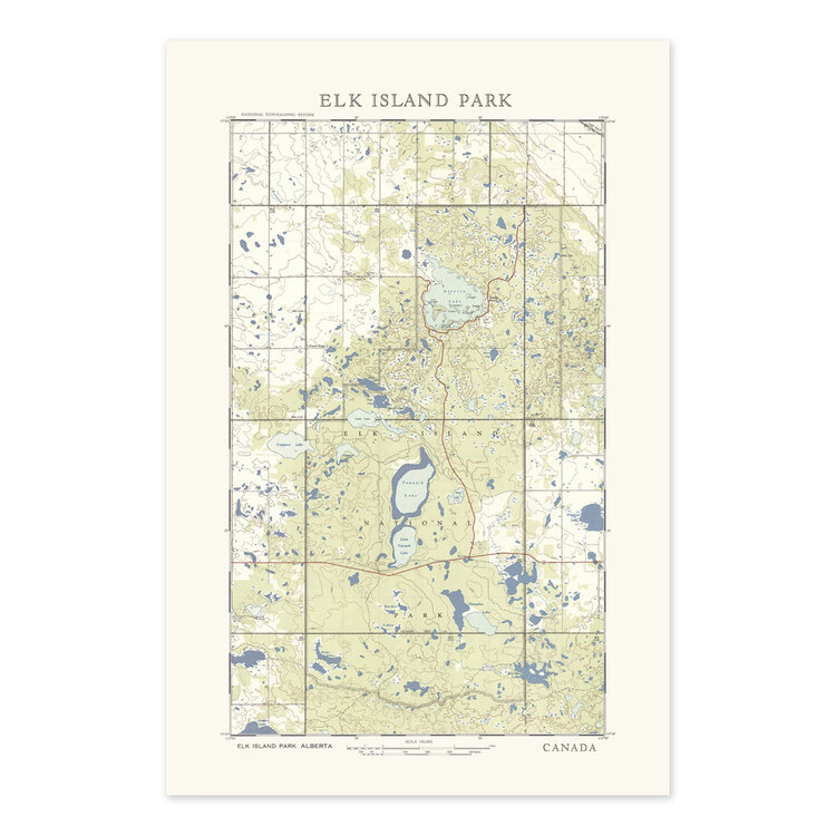 Vivid Print Elk Island Topographic Map