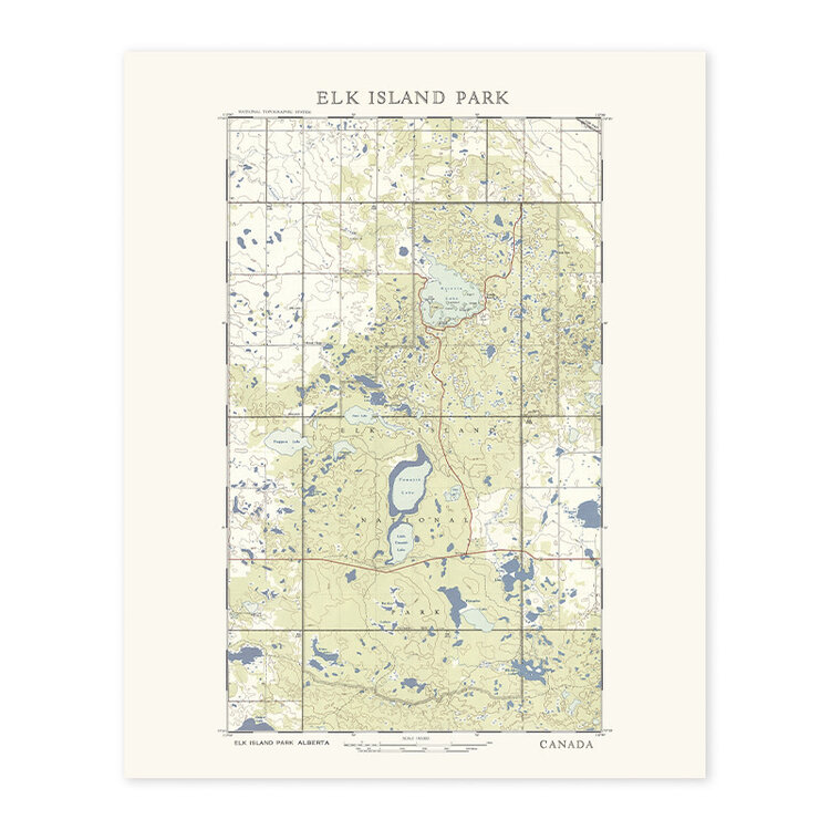 Vivid Print Elk Island Topographic Map