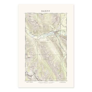 Vivid Print Banff Topographic Map