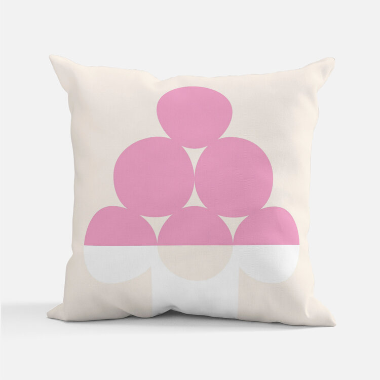 Bee Waeland Geometric Cushion BlueHead + PinkBalls