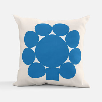 Bee Waeland Geometric Cushion Blue Head + Pink Balls