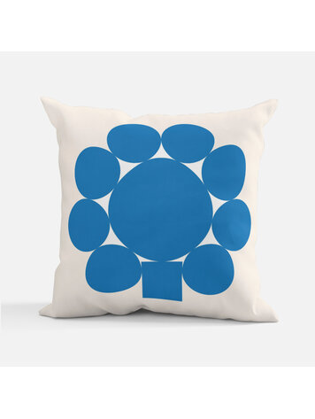 Bee Waeland Geometric Cushion Blue Head + Pink Balls