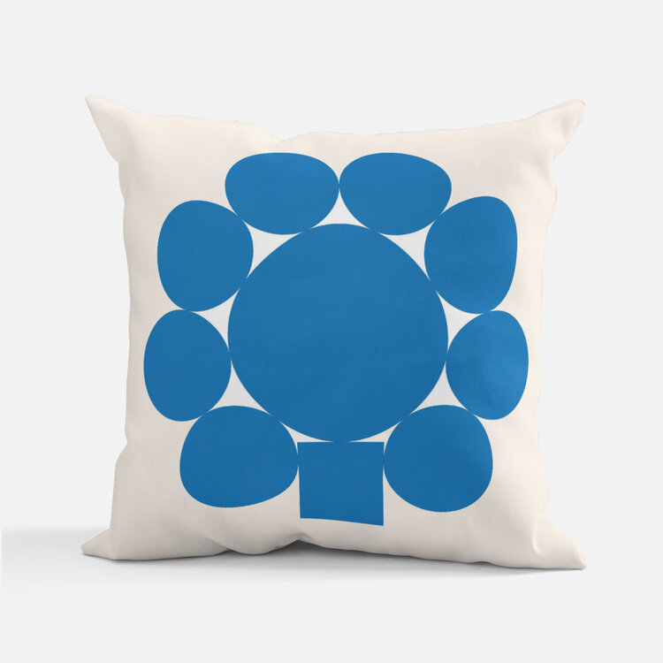 Bee Waeland Geometric Cushion BlueHead + PinkBalls