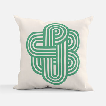 Bee Waeland Geometric Cushion Cube Warm + Green Groove