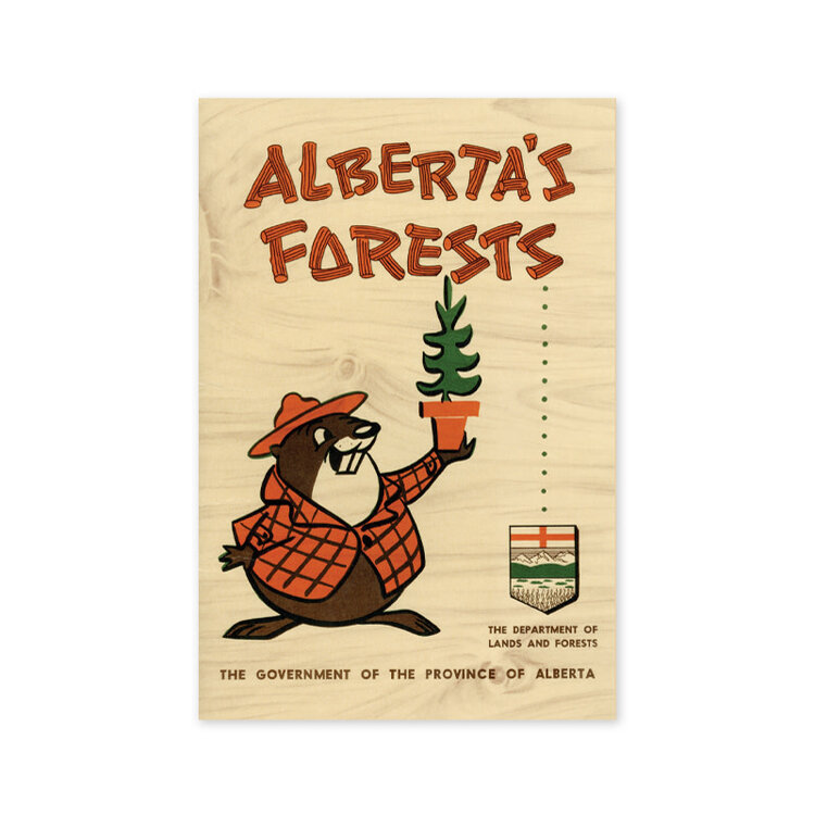 Vivid Print Alberta's Forests Bertie Beaver Postcard