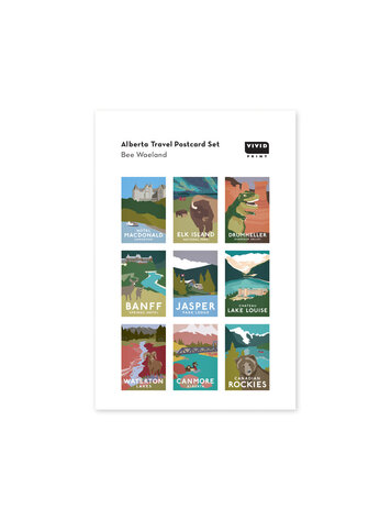 Bee Waeland Alberta Travel Postcard Set