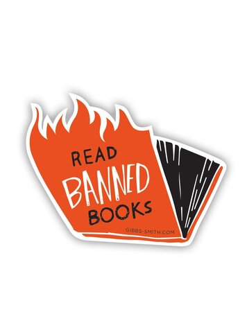 Banned Books (flames) Sticker