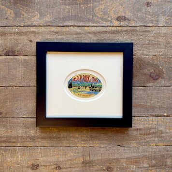 Vivid Vintage Jasper Park Lodge Framed Vintage Luggage Label