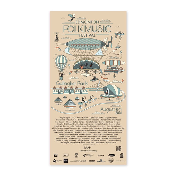 Vivid Print Edmonton Folk Music Festival 2024 Poster