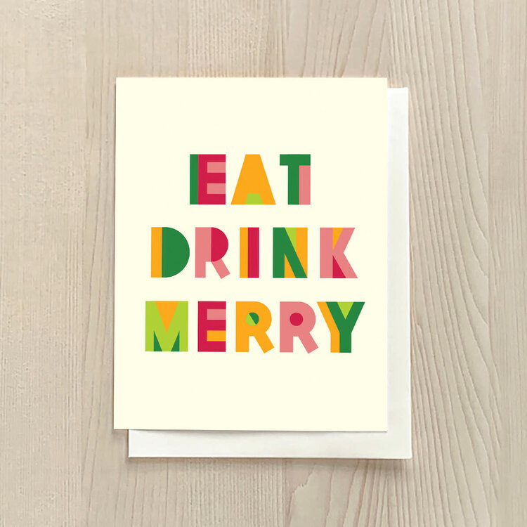 Vivid Print Eat Drink Merry