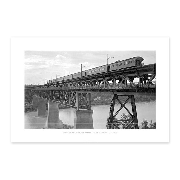 Vivid Archives High Level Bridge with Train Edmonton 1925