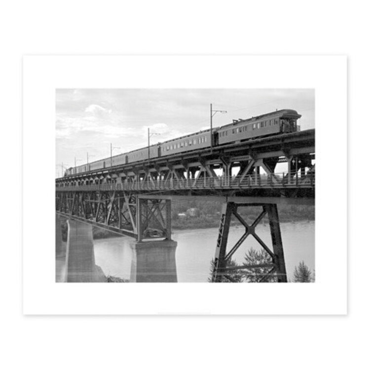 Vivid Archives High Level Bridge with Train Edmonton 1925