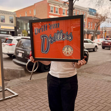 Vivid Vintage Edmonton Drillers Booster Sign