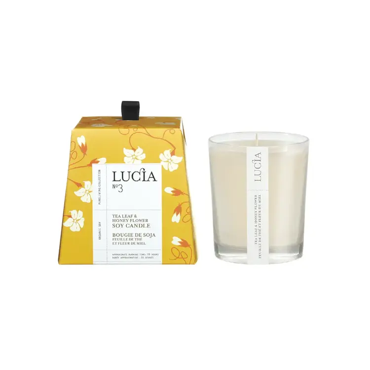 Lucia N°3 Tea Leaf & Honey Flower Soy Candle 50h
