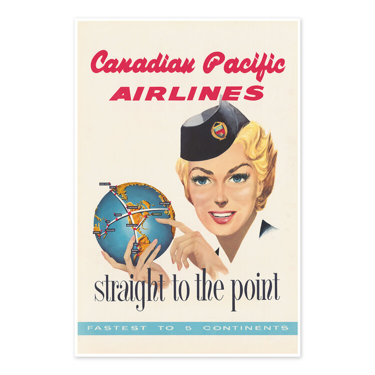 Vivid Print Canadian Pacific Airlines Straight to the Point