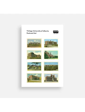 Vivid Print Vintage University of Alberta  Postcard Set