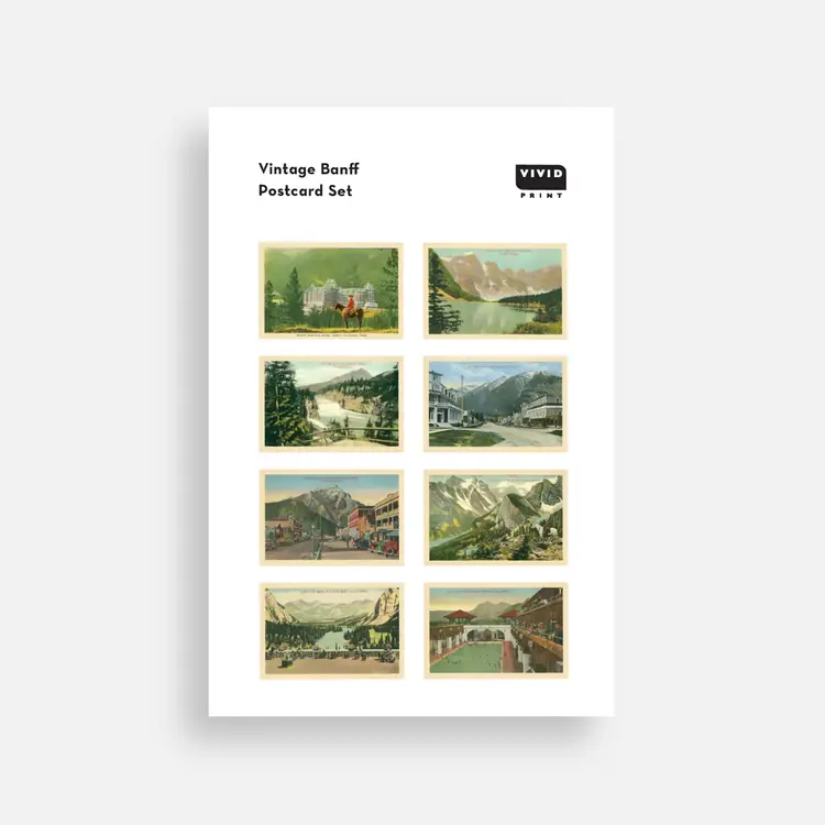 Vivid Print Vintage Banff  Postcard Set