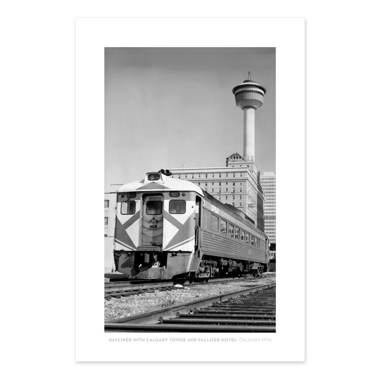 Vivid Archives Dayliner with Calgary Tower and Palliser Hotel, Calgary 1976