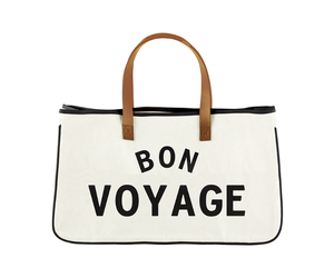 Bon Voyage Burlap Jute Tote Bag Tote Bag Vacay Vacation 