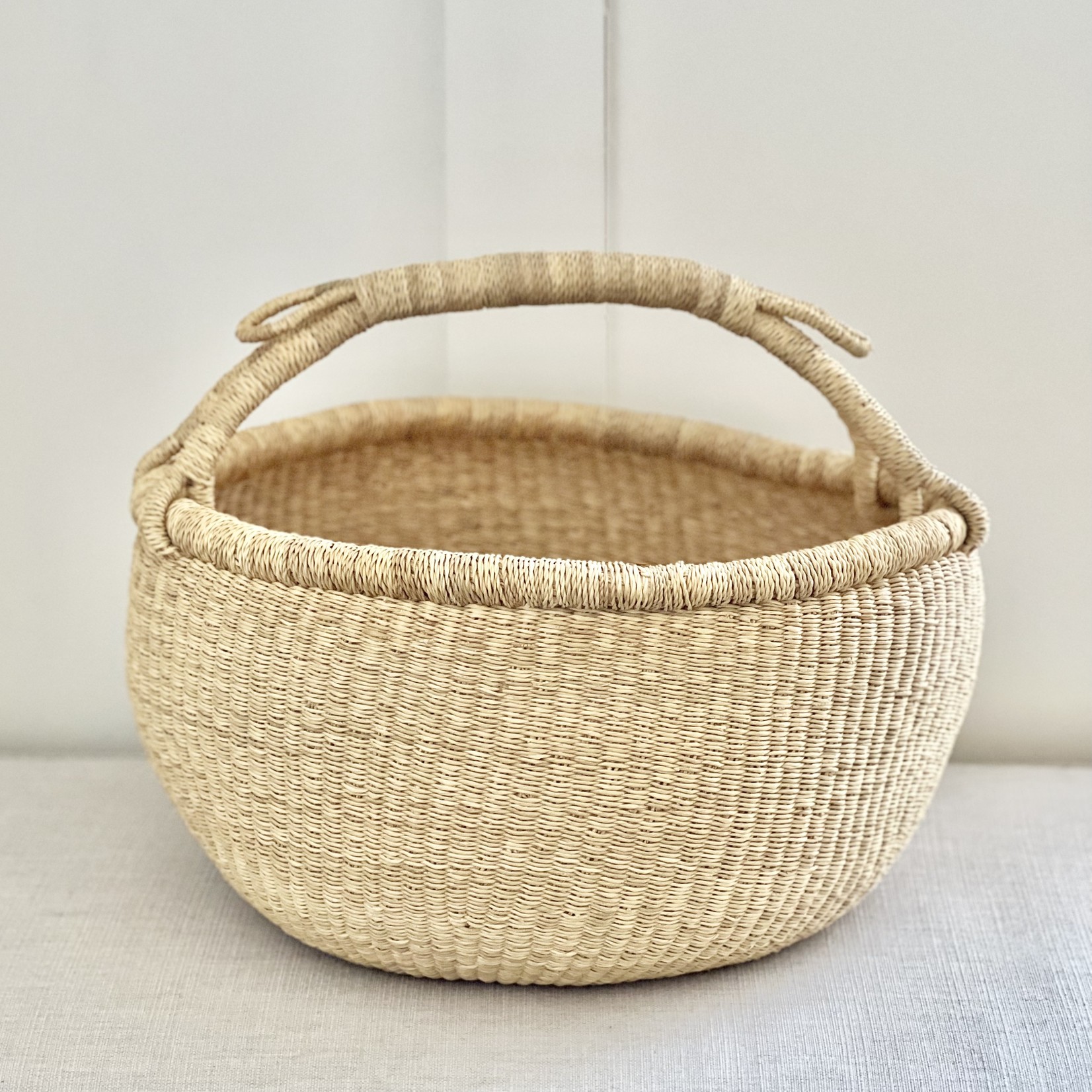 Natural Fair trade  Handwoven Market Basket -  Large