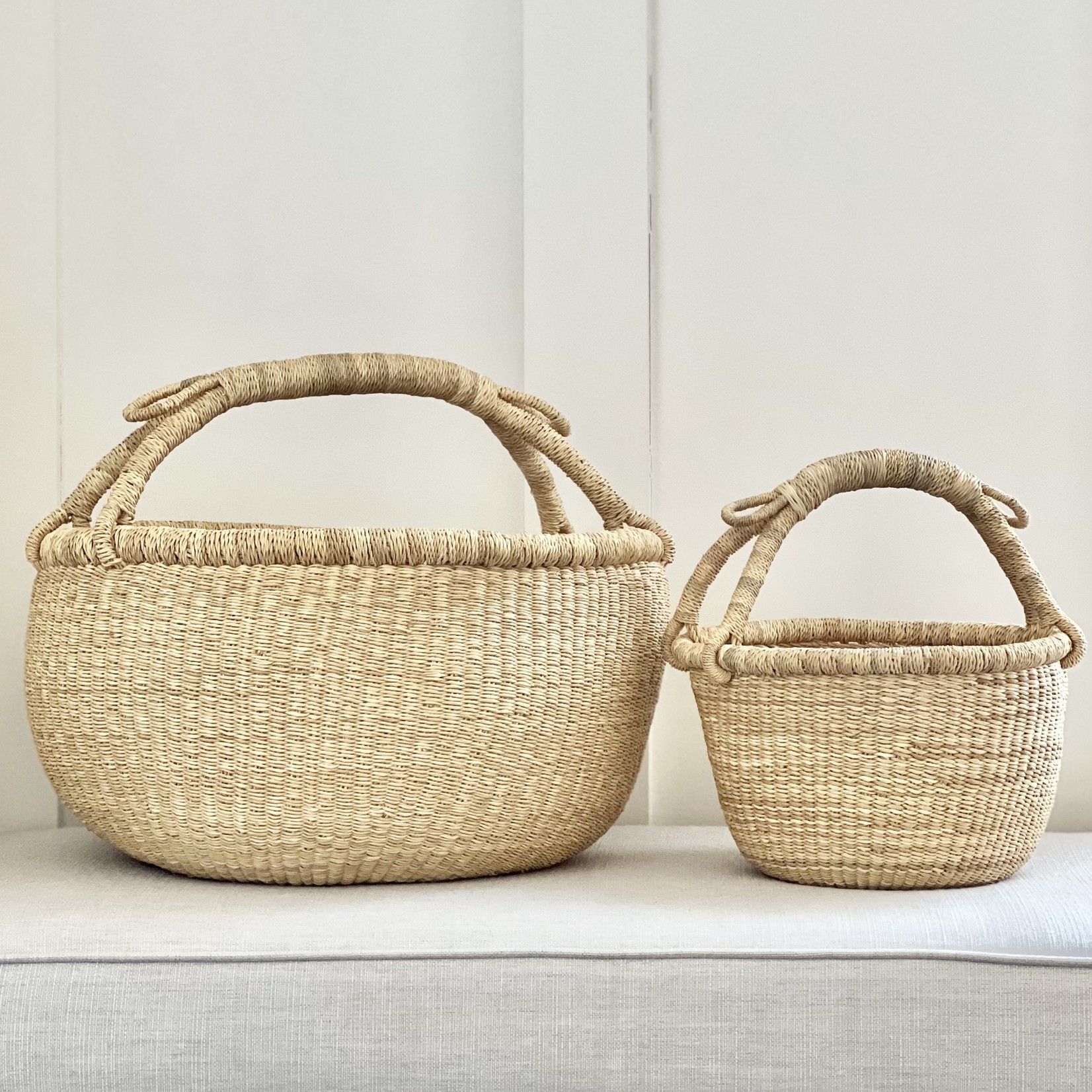Natural Fair trade  Handwoven Market Basket -  Large