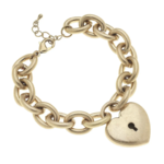 Padlock Chain Bracelet - Worn Gold