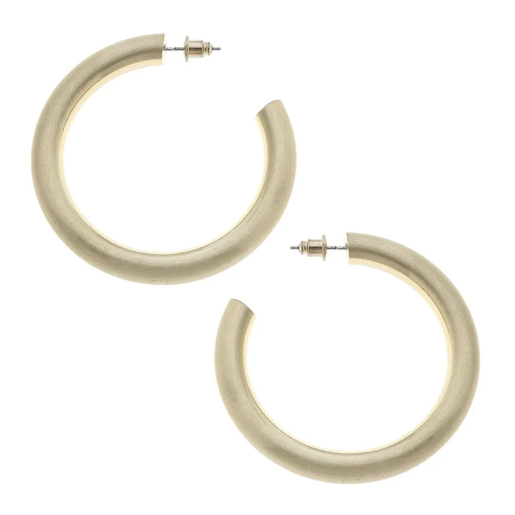 Hoop Earrings - Satin Gold