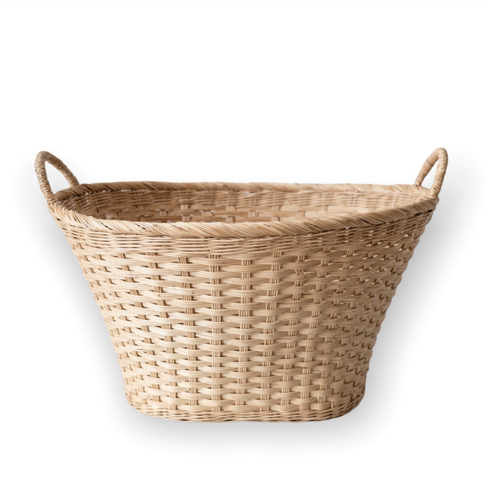 Handmade Storage Basket with Handles Woven Laundry Wicker Baskets