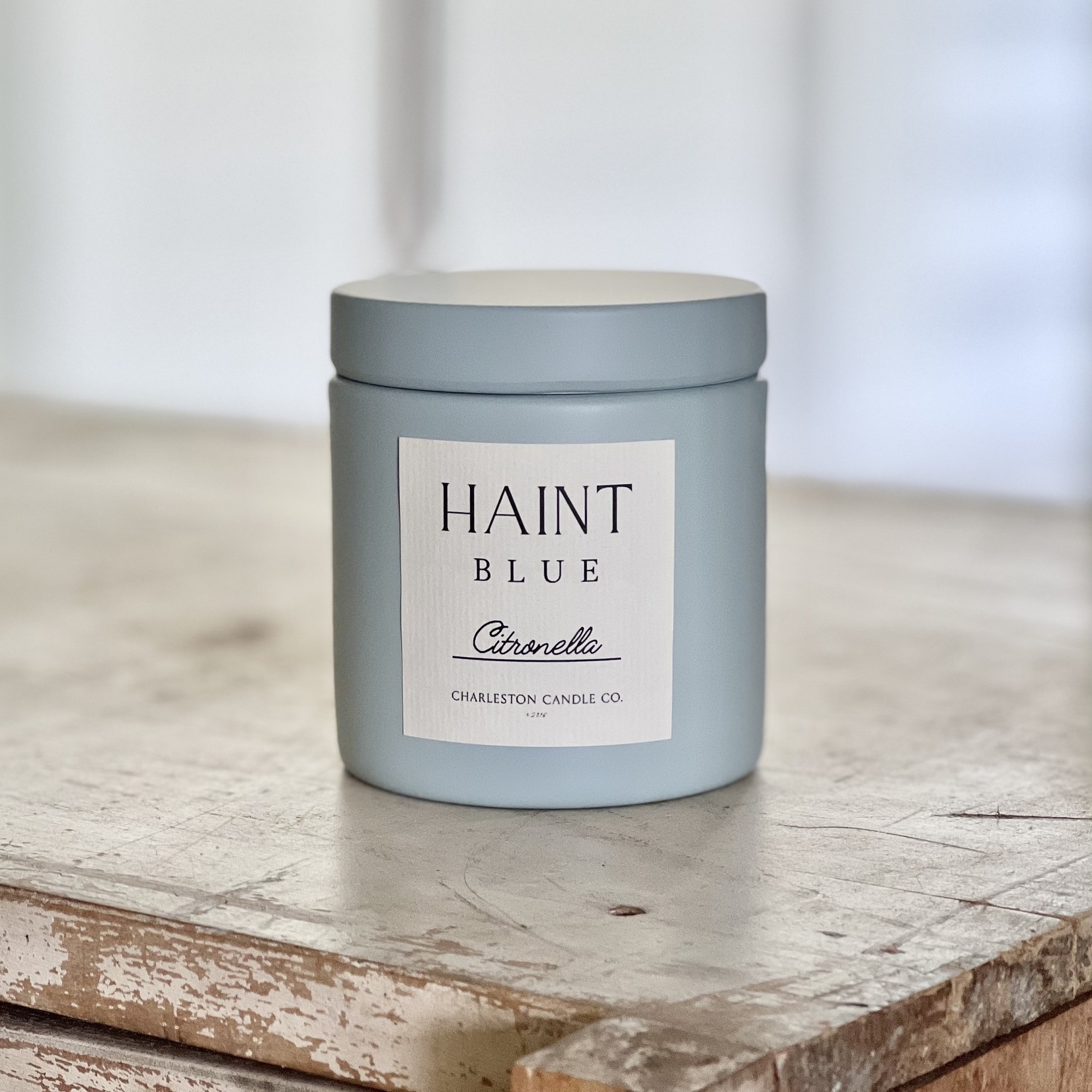 Haint Blue Citronella 9 oz. Soy Candle Tin