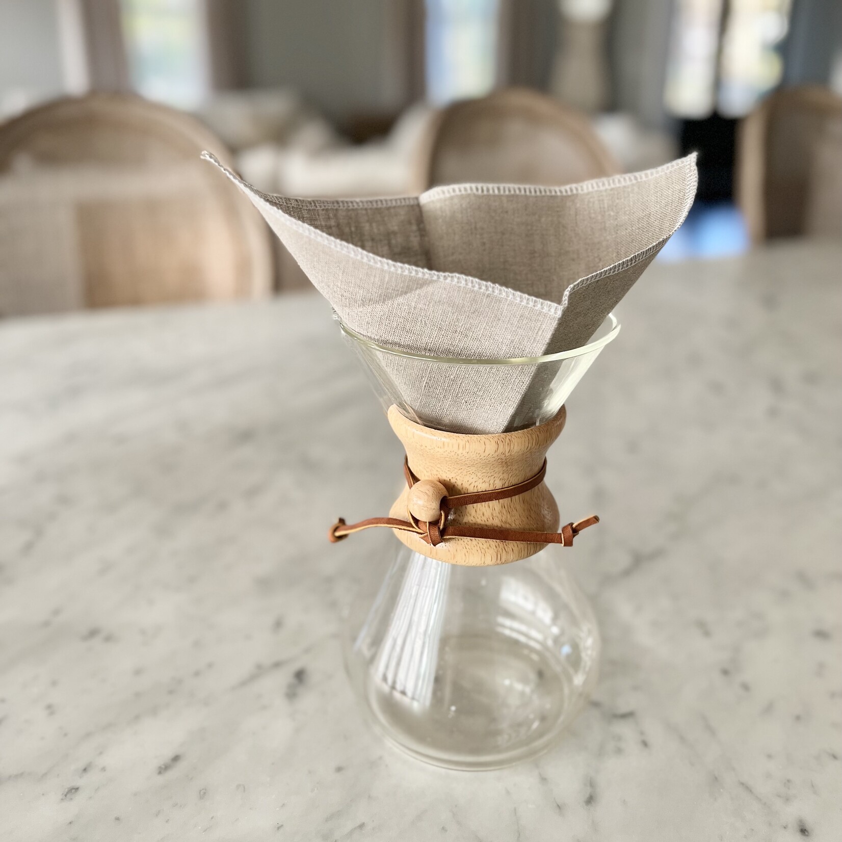 100% Natural Flax Linen Reusable Coffee Filter |  Pour-Over