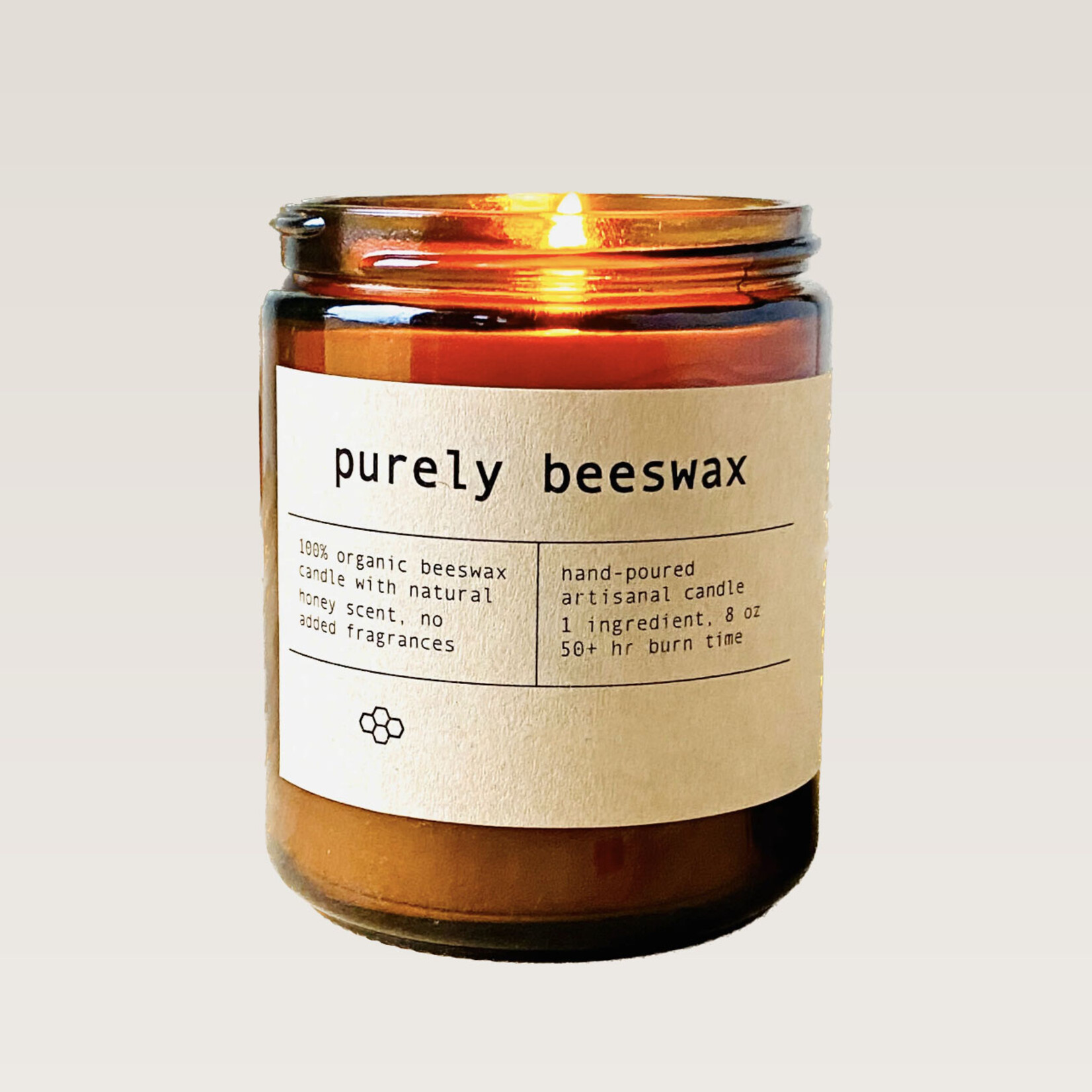 Pure Organic Beeswax Candle | 8 oz