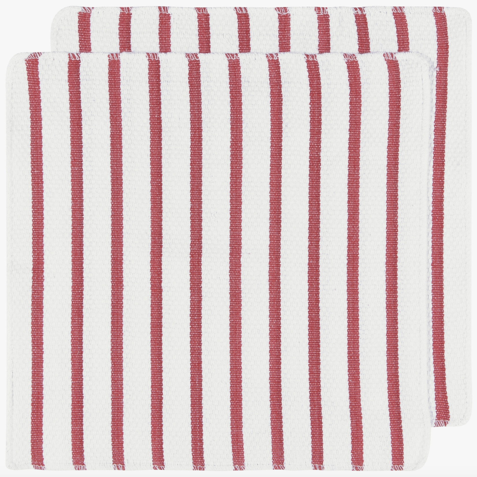Basketweave Red Dishcloths Set of 2 | Cranberry Red