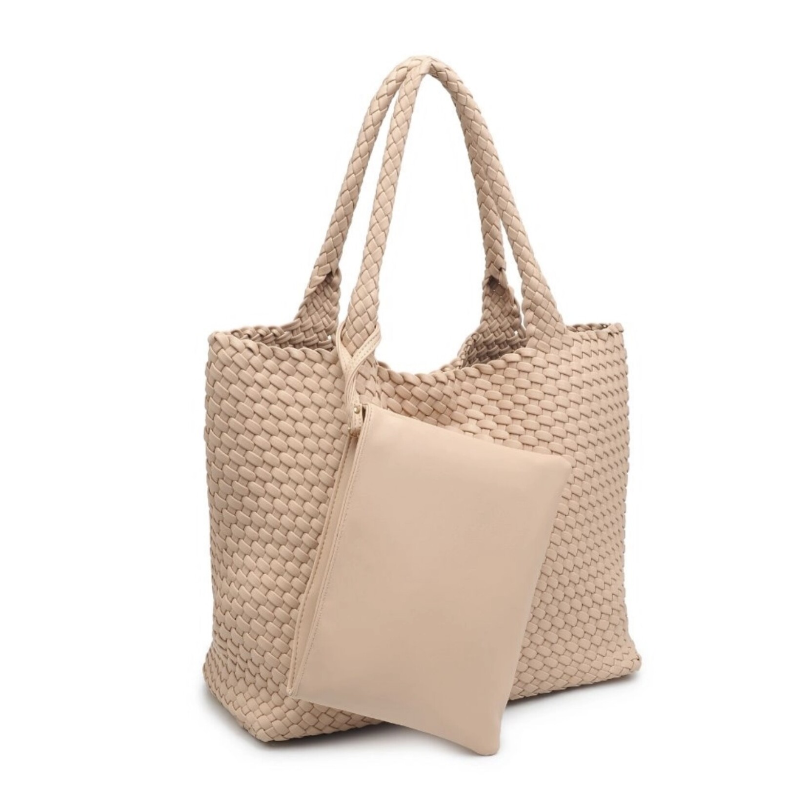 Vegan Woven Tote | Creme Fraiche