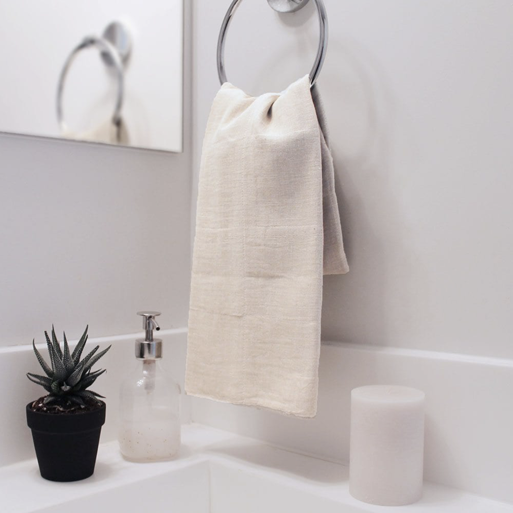 Organic Cotton Hand Towel, White